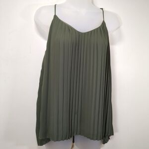Express Women's Green Pleated Women's Top , Size M